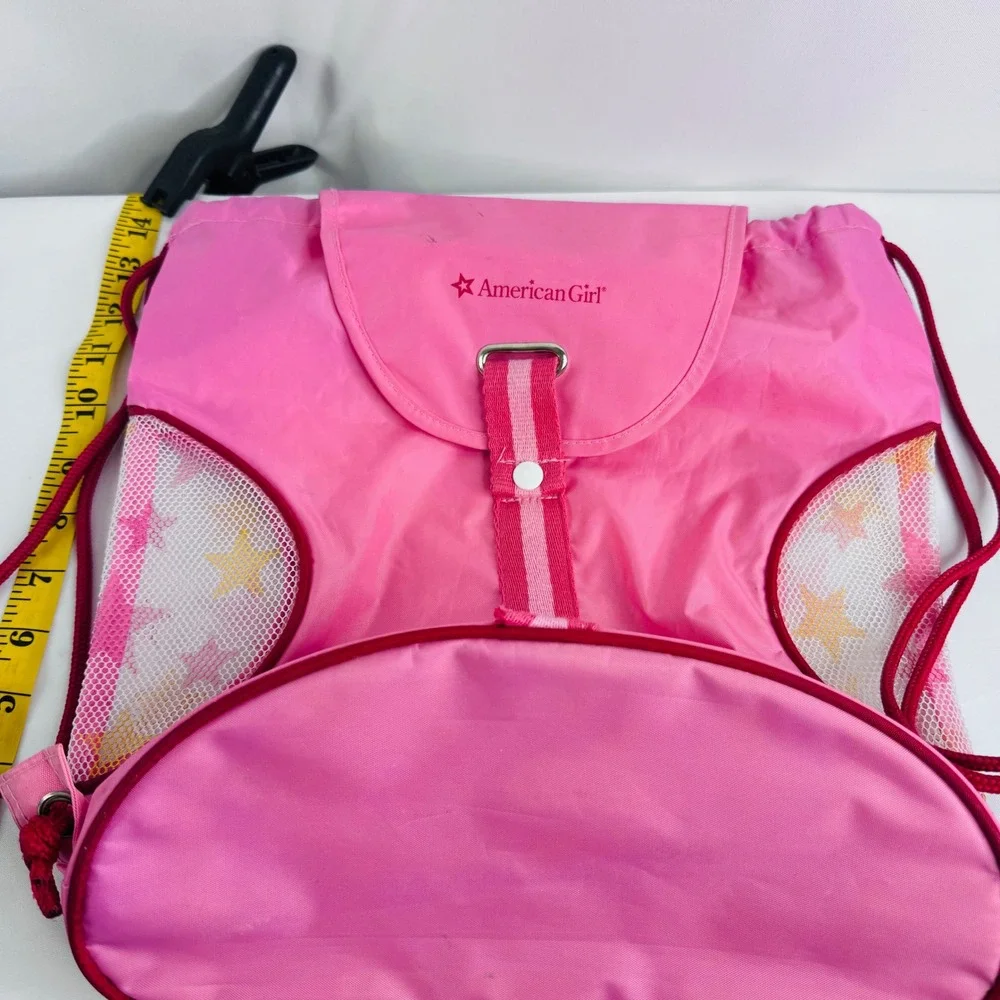 American Girl Victoria Secrets Pink Mesh Drawstring‎ Backpack
